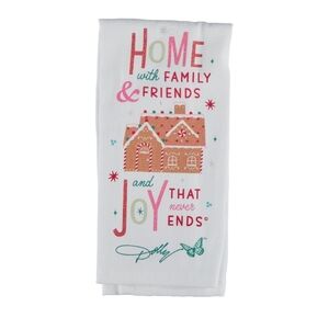 Dolly Parton Holiday Kitchen Towel - Home with Family & Friends JOY
